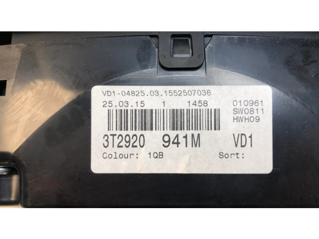 Панель приборов 3T2920941M   Skoda Superb B6 (3T)       