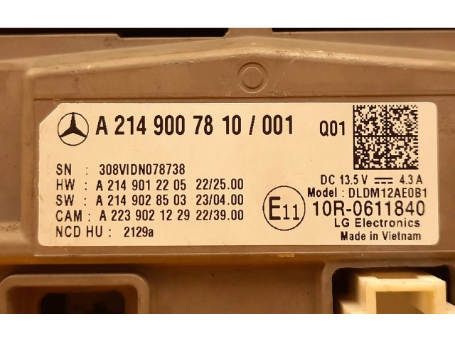 Дисплей    A2149007810, A2149028503   Mercedes-Benz E W214