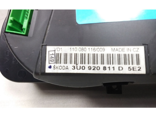 Панель приборов 3U0920811D Skoda Superb B5 (3U)