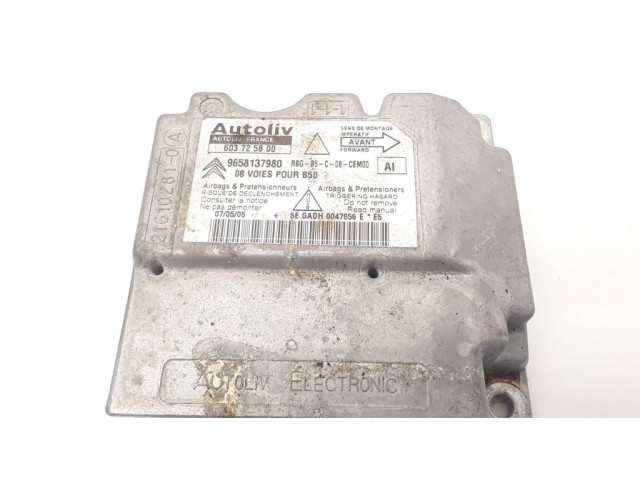 Блок подушек безопасности 9658137980, 603725800   Citroen C4 I