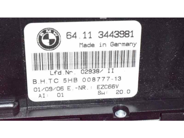 Блок управления климат-контролем 64113443981, 64113443981   BMW X3 E83