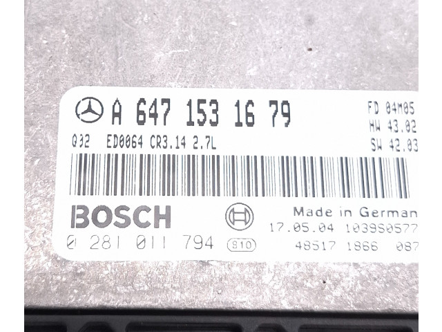 Řídící jednotka A6471531679, 0281011794 Mercedes-Benz E W211 2004