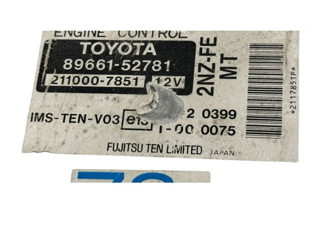 Блок управления двигателя 8966152781, 2110007851 Toyota Yaris Verso