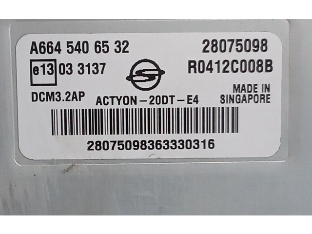 Блок управления двигателем Блок управления A6645406532 SsangYong Actyon sports I