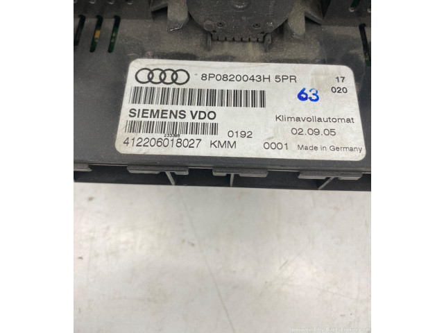 Блок управления климат-контролем 8P0820043H   Audi A3 S3 8P