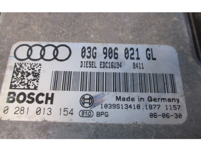 Блок управления двигателя 03G906021GL, 0281013154 Audi A3 S3 8P