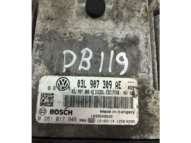Блок управления двигателем Блок управления 03L907309AE, 0281017946   Volkswagen PASSAT B7