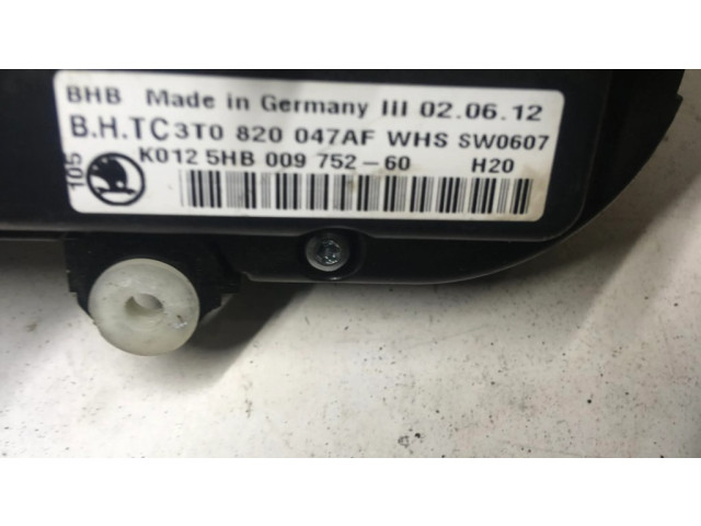 Блок управления климат-контролем 3T0820047AF Skoda Octavia Mk2 (1Z)