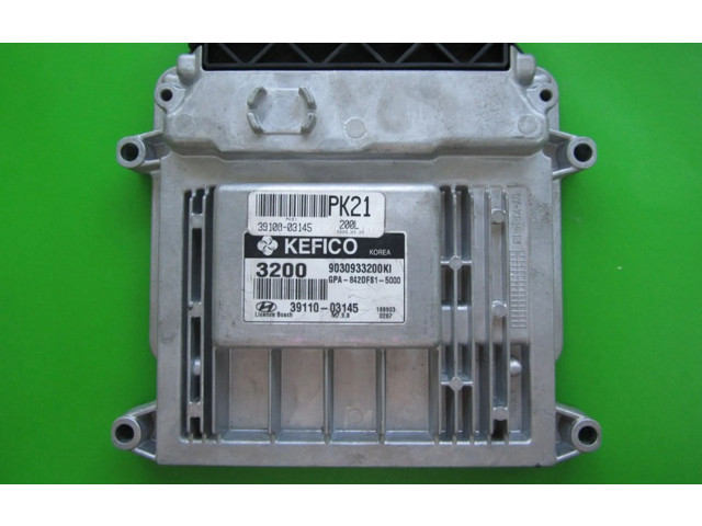 Блок управления двигателем ECU 39110-03145, 9030933200KI Hyundai i10
