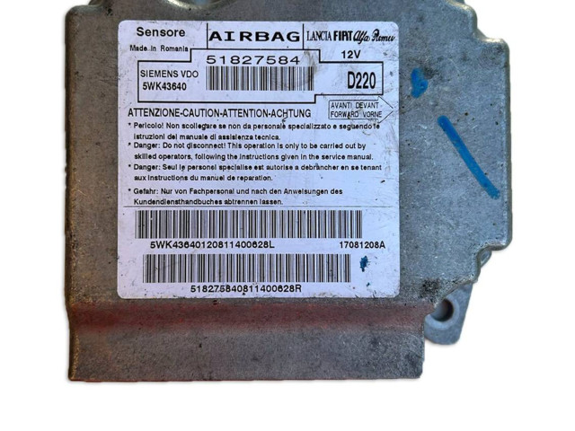 Блок подушек безопасности 5WK43640, 51827584   Fiat Bravo