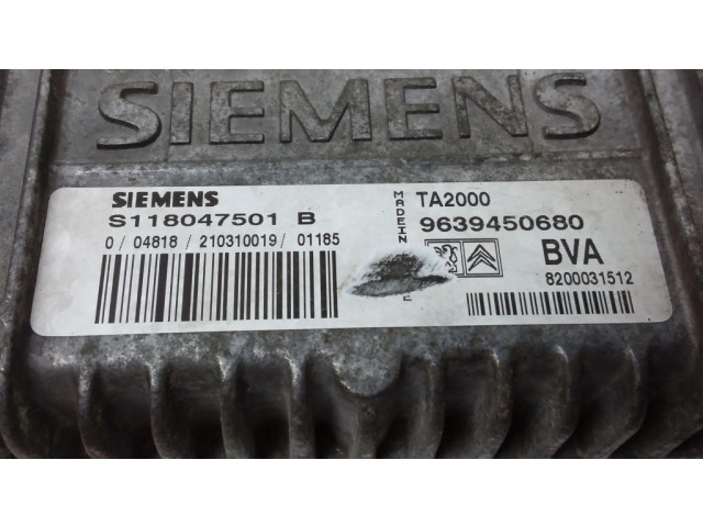 Блок управления коробкой передач S118047501B, 9639450680   Citroen Xsara