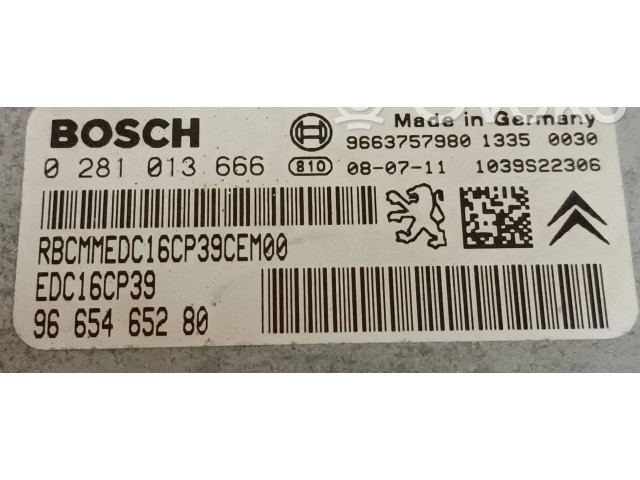 Блок управления двигателя 9663757980, 0281013666 Citroen C-Crosser