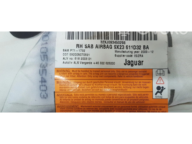 Подушка безопасности в сиденье 9X23611D32, 618200301   Jaguar XF X250