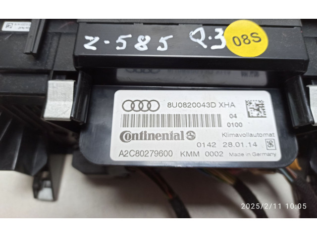 Блок управления климат-контролем 8U0820043D Audi Q3 8U