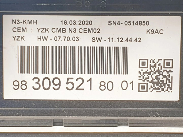 Přístrojová deska Citroen Berlingo 2020 9830952180