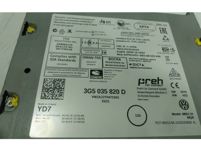 Řídící jednotka 3G5035820D   Volkswagen Tiguan 2021
