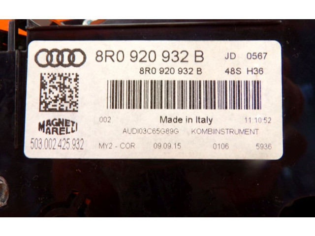 Панель приборов 8R0920932B, 8R0920932B Audi Q5 SQ5