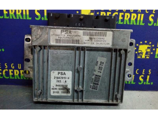 Блок управления двигателя 9646509880, 9647498080 Citroen Xsara