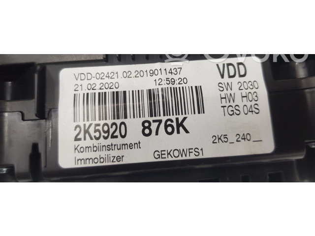 Přístrojová deska  Volkswagen Caddy 2020 2K5920876K, 2K5920876K  