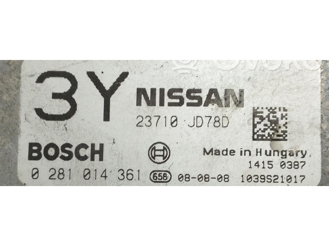 Řídící jednotka 0281014361, 0281014361 Nissan Qashqai 2008