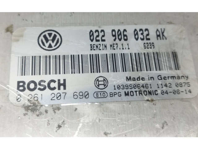 Блок управления двигателя 022906032AK, 0261207690   Volkswagen Phaeton