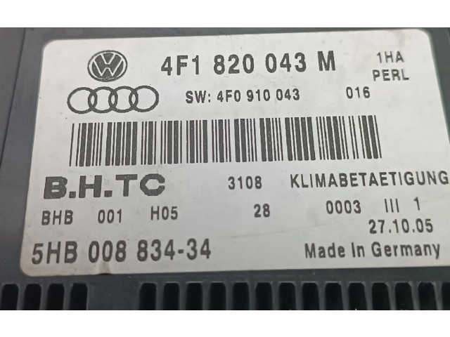 Блок управления климат-контролем 4F1820043 Audi A6 S6 C6 4F