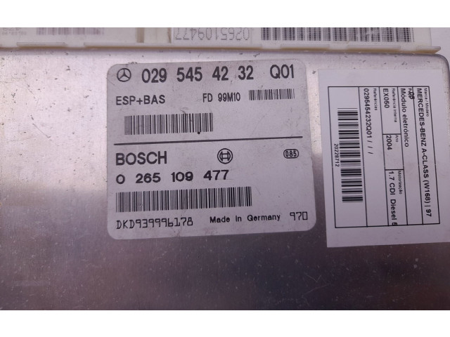 Блок управления 0295454232Q01   Mercedes-Benz A W168