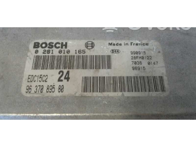 Блок управления двигателя 0281010165, 9637089580 Citroen Xantia