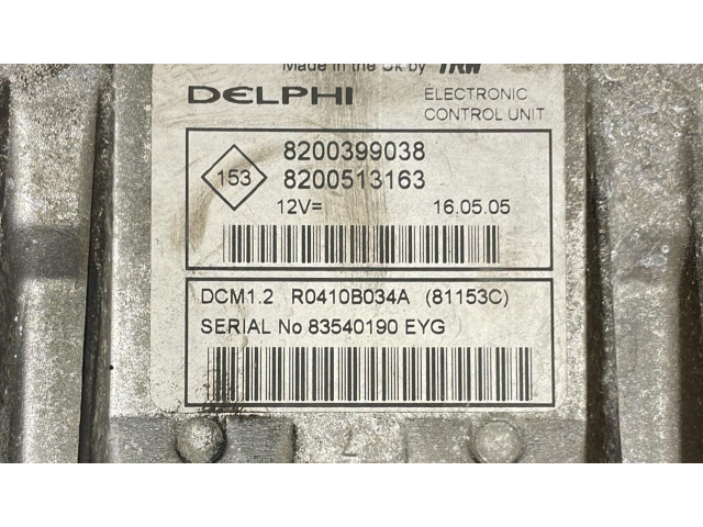 Řídící jednotka 8200399038, 8200399038 Renault Modus 2007