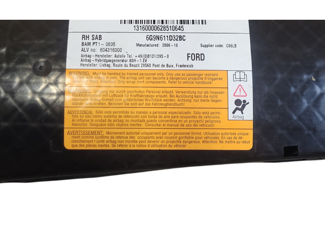 Подушка безопасности в сиденье 6G9N611D32BC, 604316000   Ford S-MAX