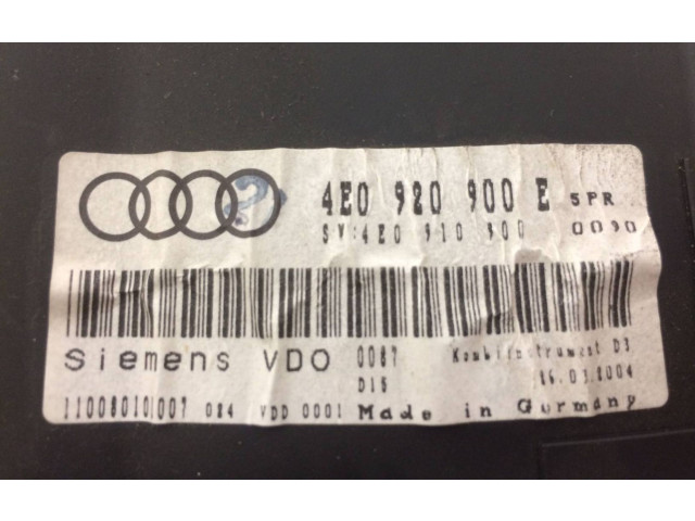 Přístrojová deska Audi A8 S8 D3 4E 2004 4E0920900E