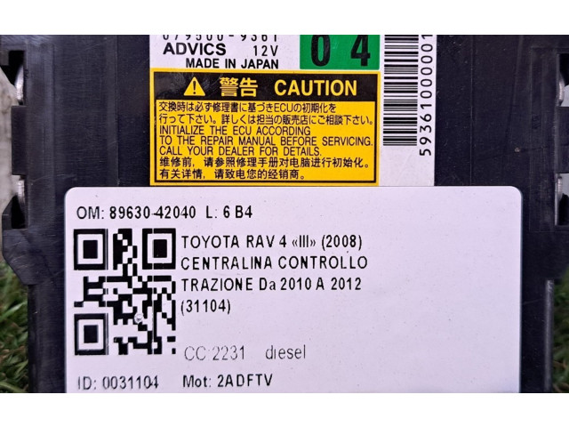 Блок управления коробкой передач 8963042040, 2ADFTV   Toyota RAV 4 (XA30)