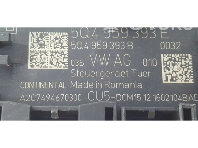 Блок комфорта 5Q4959393E, 5Q4959393B Skoda Octavia Mk3 (5E)