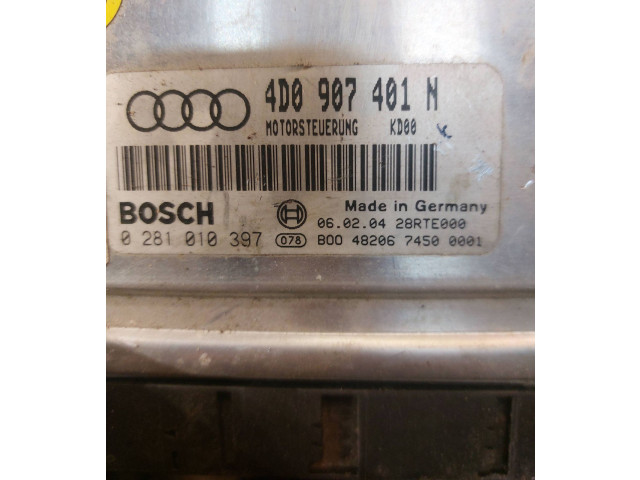Блок управления двигателя 4D0907401N, 28RTE000   Audi A8 S8 D2 4D