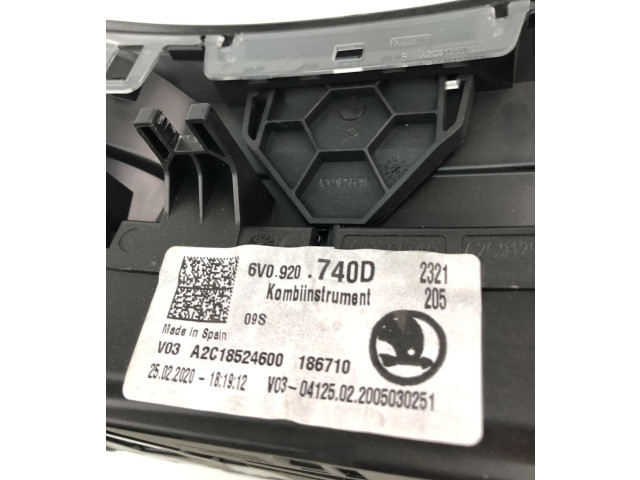 Спидометр (приборный щиток) 6V0920740D Skoda Fabia Mk3 (NJ)