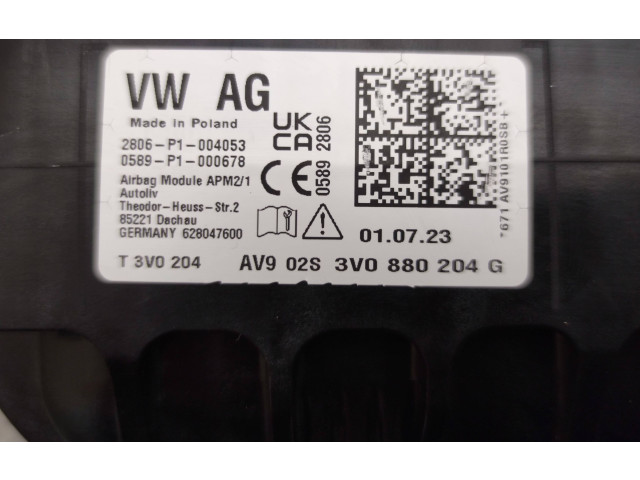 Подушка безопасности пассажира 3V0880204G Skoda Superb B8 (3V)