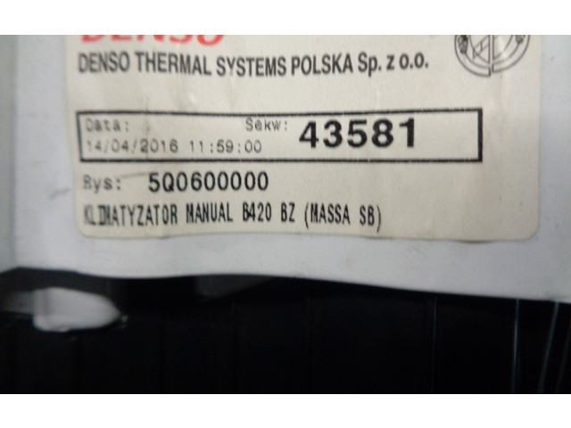 Модуль блока управления кондиционером 5Q0600000, 5Q0600000 Ford Ka