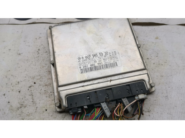 Блок управления двигателя 0281001991, A0275455332 Mercedes-Benz A W168