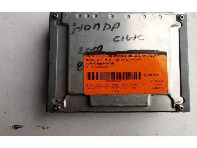 Řídící jednotka 0281010419, 0281010419 8973155086 Honda Civic 2005