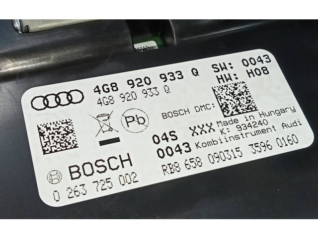 Панель приборов 4G8920933Q, 0263725002 Audi A7 S7 4G