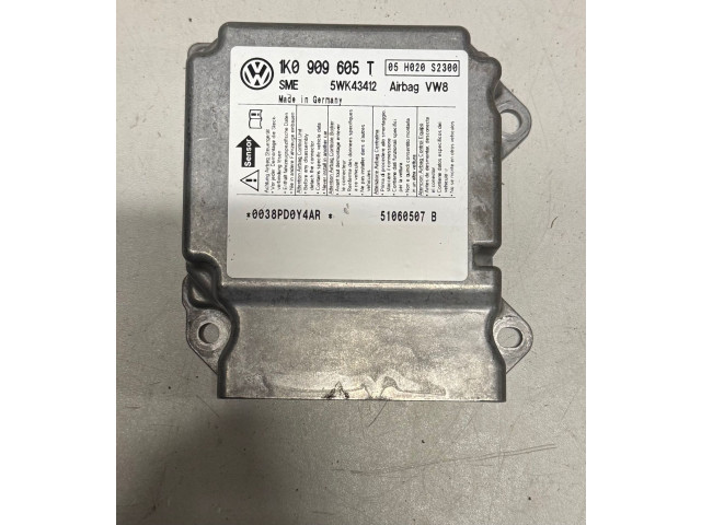 Блок подушек безопасности 1K0909605T Skoda Octavia Mk2 (1Z)