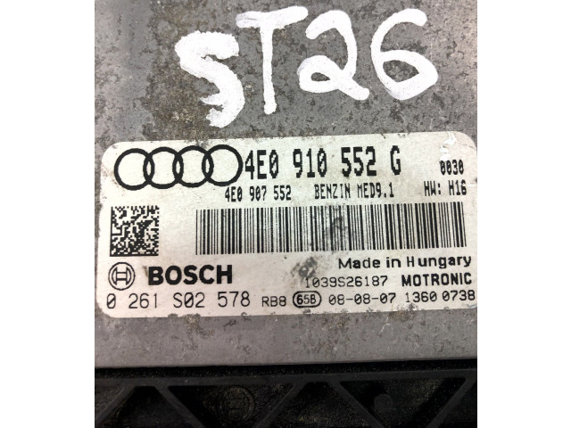 Блок управления двигателем Блок управления 4E0910552G   Audi A8 S8 D3 4E