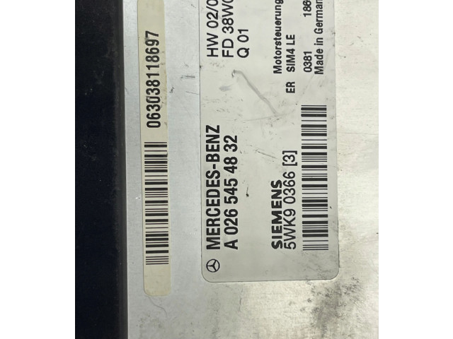 Řídící jednotka A0265454832 Mercedes-Benz CLK A208 C208 1997