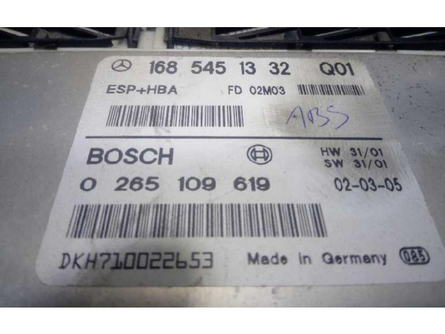Блок управления АБС 0265109619 Mercedes-Benz A W168