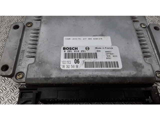 Блок управления двигателя 0281010251, 9636254880 Citroen Xantia