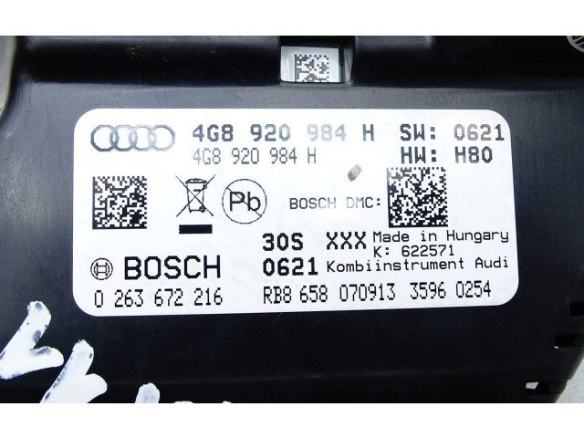 Панель приборов 4G8920984H, 0263672216 Audi A7 S7 4G