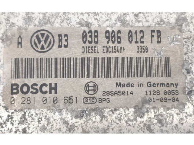 Блок управления двигателя 038906012FB, 0281010651 Volkswagen Golf SportWagen
