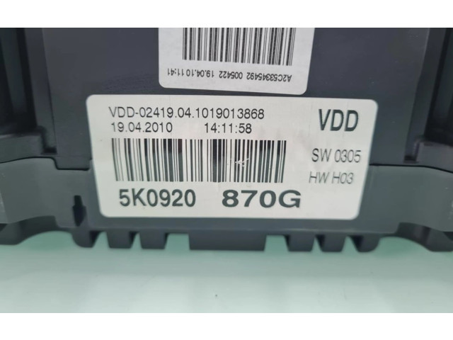 Панель приборов 5K0920870 Volkswagen Golf VI
