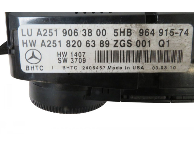 Блок управления климат-контролем A2519063800, A2519063800   Mercedes-Benz GL X164
