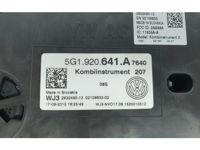 Панель приборов 5G1920641A, 5G1920641A   Volkswagen Golf VII       